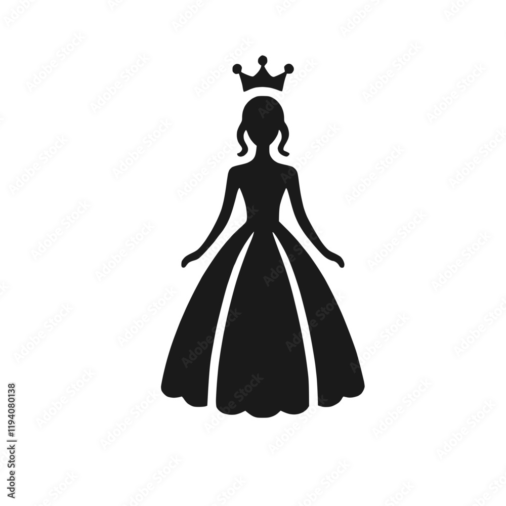 Silhouette einer Prinzessin mit Krone – KI generiert Silhouette einer Prinzessin mit Krone – KI generiert