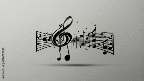 musical logo vector design Blank music staff vector melody or tune flat or line vector collection isolated on black and gray backgroundf,