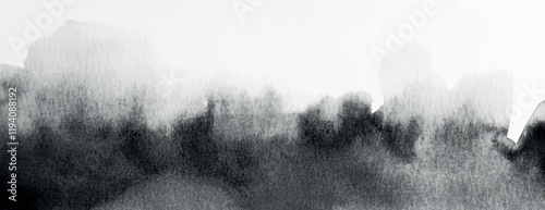 Abstract watercolor background, black and white background with soft, textured background resembling ink wash. Black, black tones. Minimal watercolor paint texture background vector