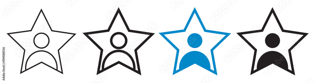 celebrity line icon vector illustration