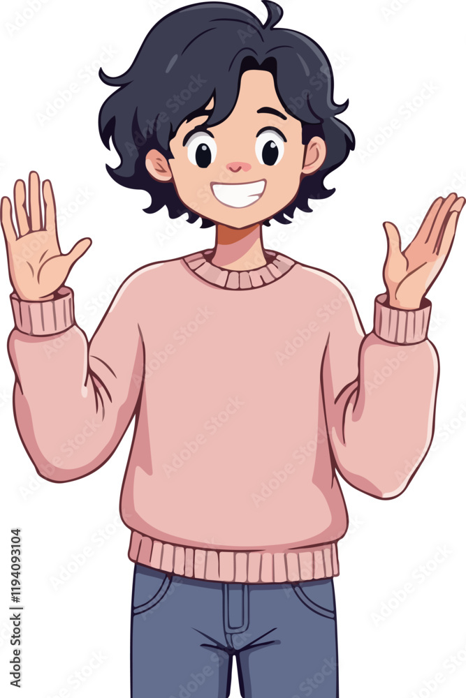 Cheerful Cartoon Character Cheerful Cartoon Character