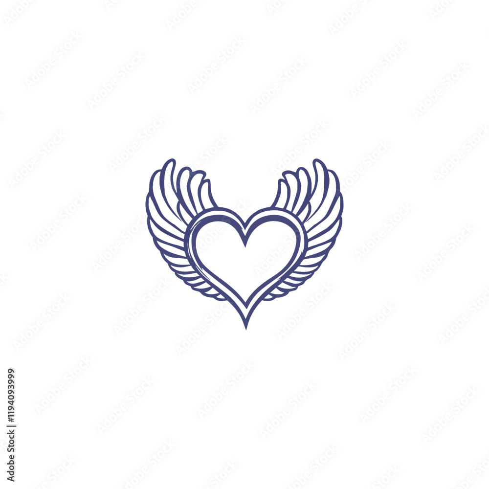 14 February valentine day vector heart with wings 14 February valentine day vector heart with wings