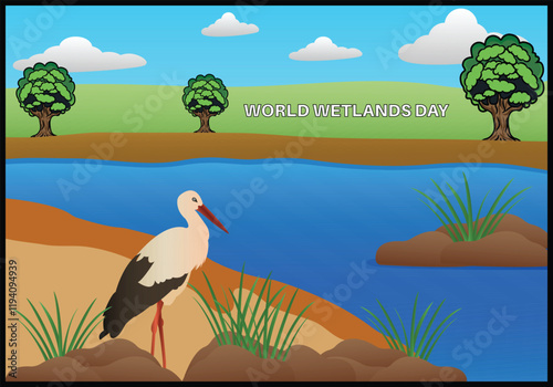 World wetlands day banner. Vector illustration.