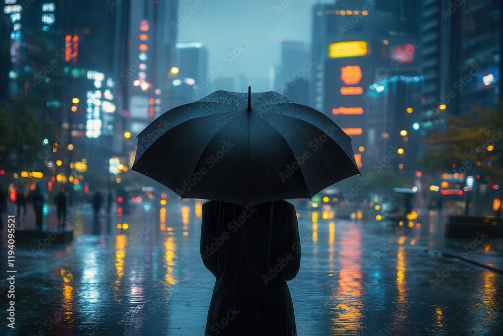 isolated umbrella stands prominently on a podium framed against a dramatic monsoon backdrop perfect for seasonal promotions and impactful product placement isolated umbrella stands prominently on a podium framed against a dramatic monsoon backdrop perfect for seasonal promotions and impactful product placement