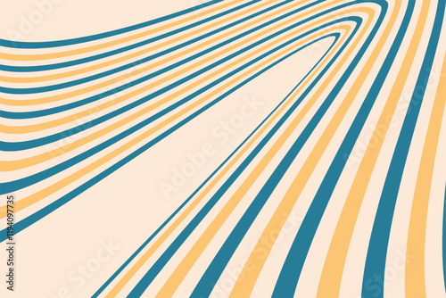 Wallpaper Mural Visually stimulating graphic showing curved stripes in vibrant blue and yellow tones on a neutral beige background, perfect for artistic designs, presentations, and modern graphical elements Torontodigital.ca
