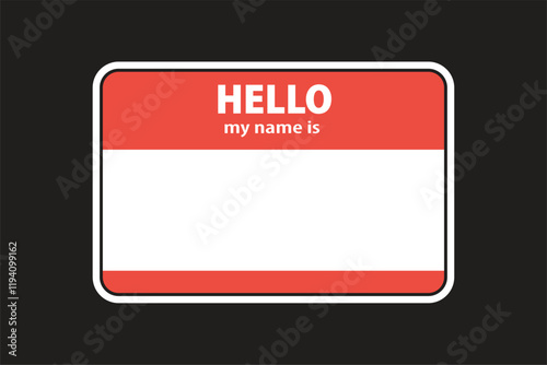 Free Download Hello my name is badge vector - GFXLoad