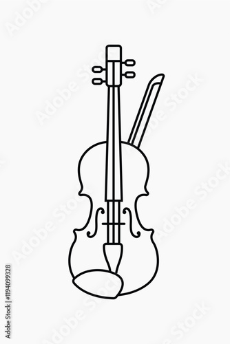 Violin line art vector design