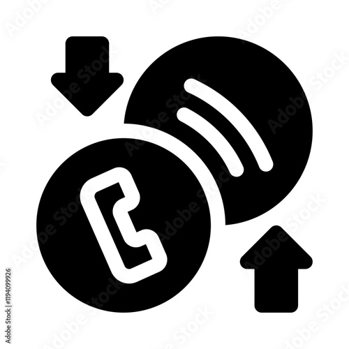 Phone receiver glyph icon