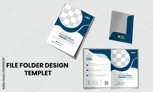 corporete Business presentation folder template for corporate office with blue and black color