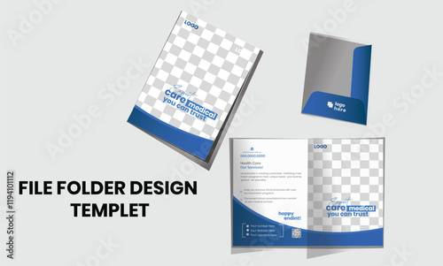  Corporate modern medical file folder design templet