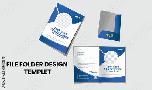  Corporate modern medical file folder design templet