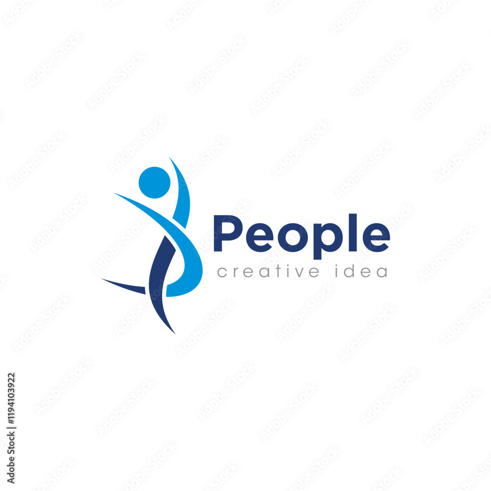 Creative Abstract People Concept Logo Design Template Creative Abstract People Concept Logo Design Template