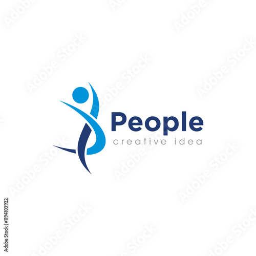Creative Abstract People Concept Logo Design Template