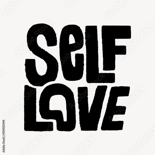 Self love funky doodle, illustration vector