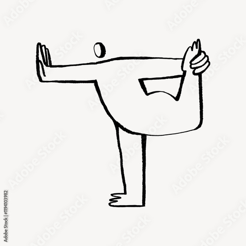 Yoga pose doodle, illustration vector