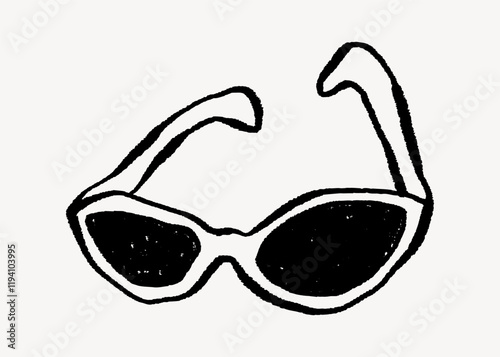 Simple sunglass doodle, illustration vector