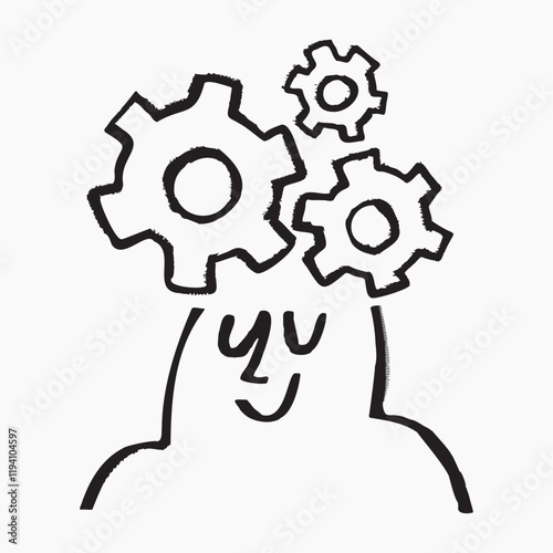 Business thinking doodle, illustration vector