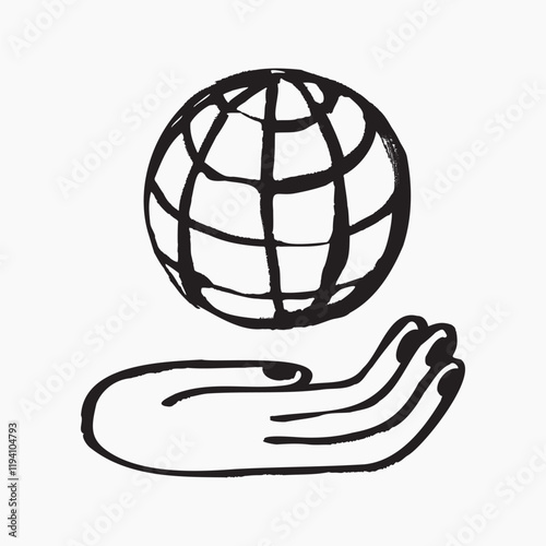 Business global communication doodle, illustration vector