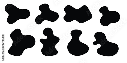 Liquid flat blob shape abstract elements graphic design vector