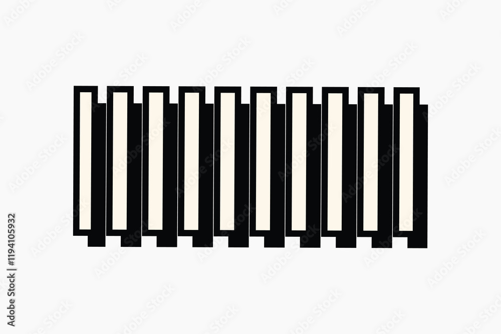 Striped rectangle collage element vector Striped rectangle collage element vector