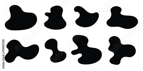 Modern liquid flat blob shape abstract elements graphic