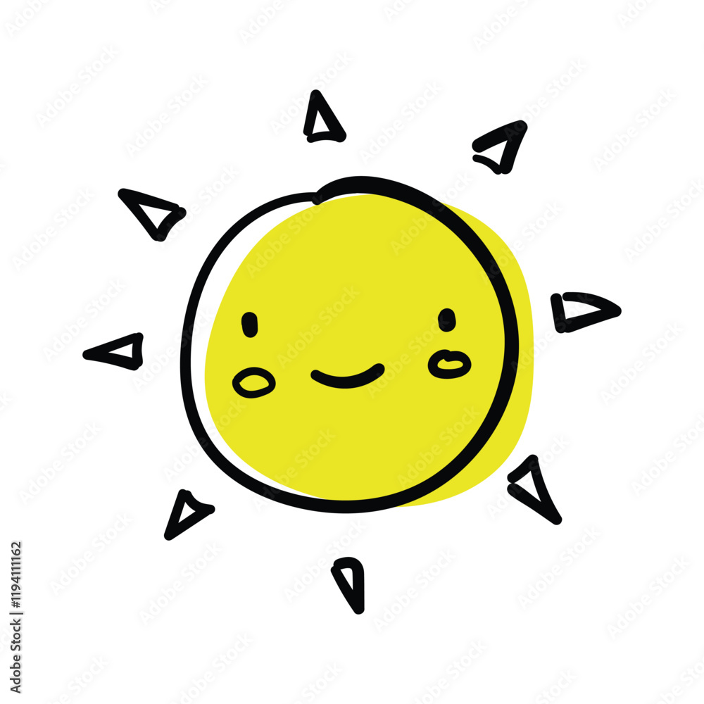Happy sun summer cartoon. Vector illustration design Happy sun summer cartoon. Vector illustration design