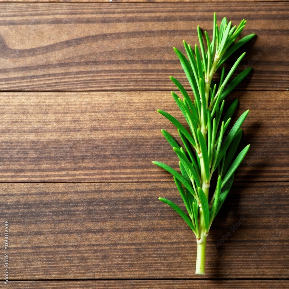 Freshly picked rosemary sprig on wooden background, wood, botanical, rosemary Freshly picked rosemary sprig on wooden background, wood, botanical, rosemary