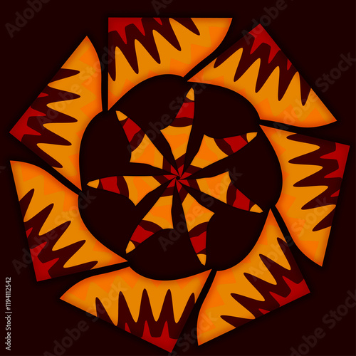 On a black background, there is a bright abstract figure with a gradient.