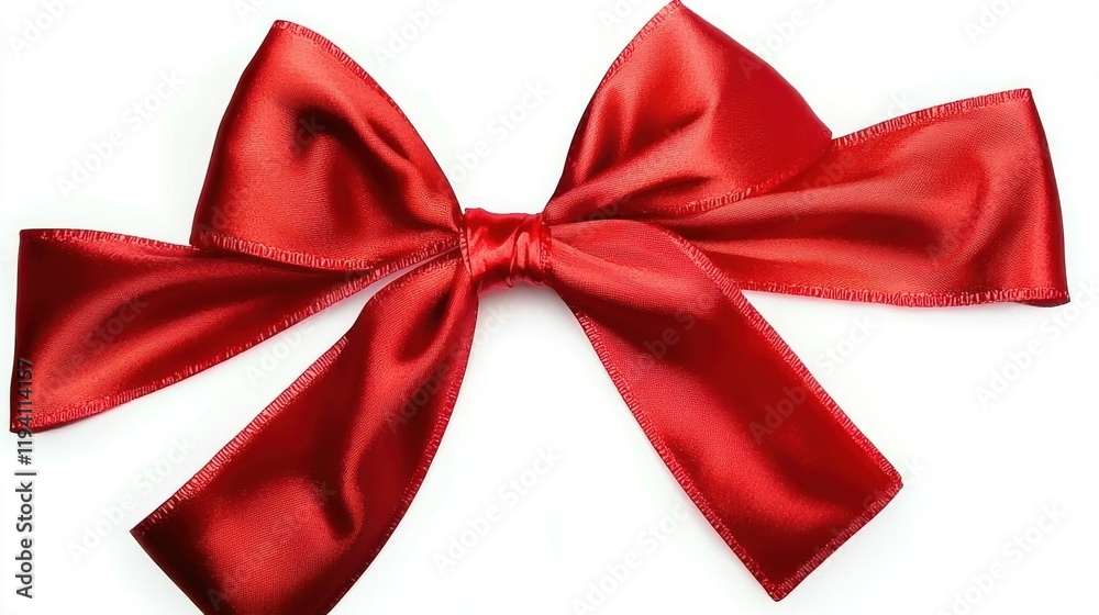 Red satin ribbon bow isolated on white background. (4) Red satin ribbon bow isolated on white background. (4)