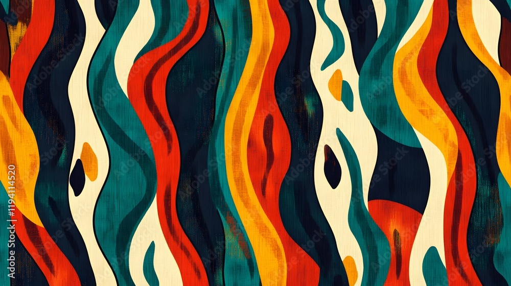 Abstract Wavy Lines Colorful Pattern Design Abstract Wavy Lines Colorful Pattern Design