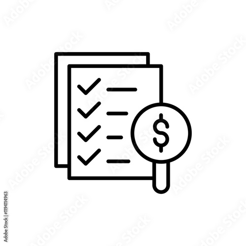 Market analysis outline icons, minimalist vector illustration ,simple transparent graphic element .Isolated on white background