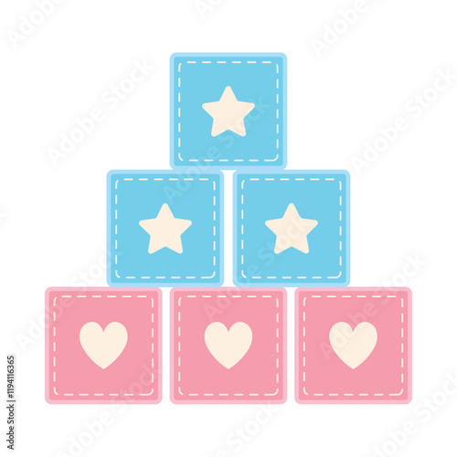 gender reveal pink and blue blocks