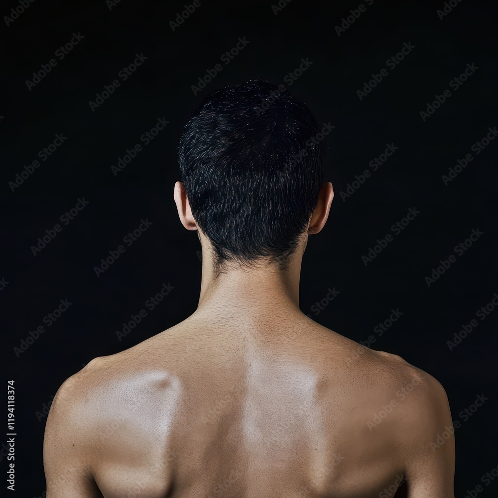 Naklejka premium human back side view no face