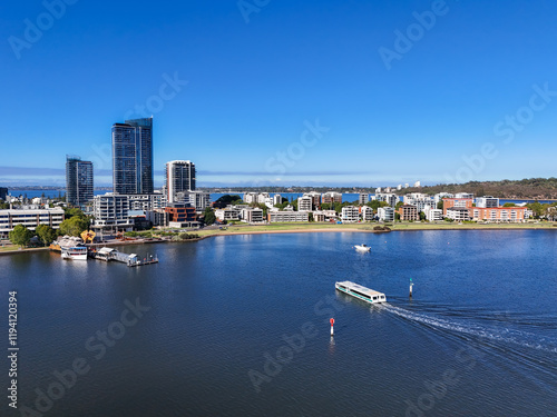 Ferry crossing the Swan River in Perth, Western Australia