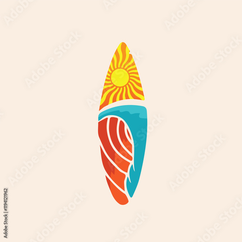 surf board logo vector