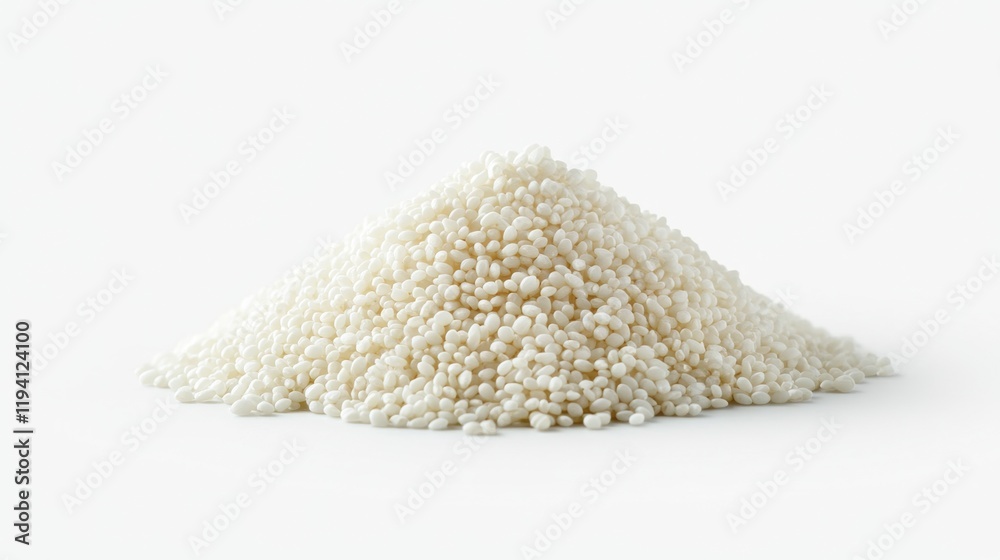 Pile of Granulated White Material on a Plain Background Pile of Granulated White Material on a Plain Background