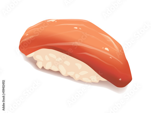 Sushi salmon realistic on white background for decoration