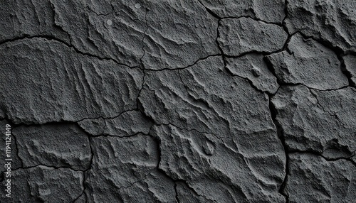 A striking black and white background featuring a grunge gray rock texture, captured in close-up to highlight the intricate details of the stone surface photo