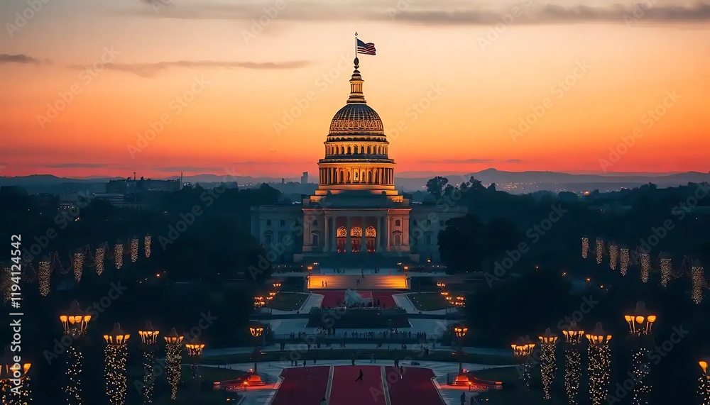 Fototapeta premium California State Capitol Building Sunset View