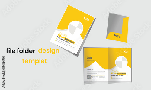 corporete Business presentation folder template for corporate office with blue and black color