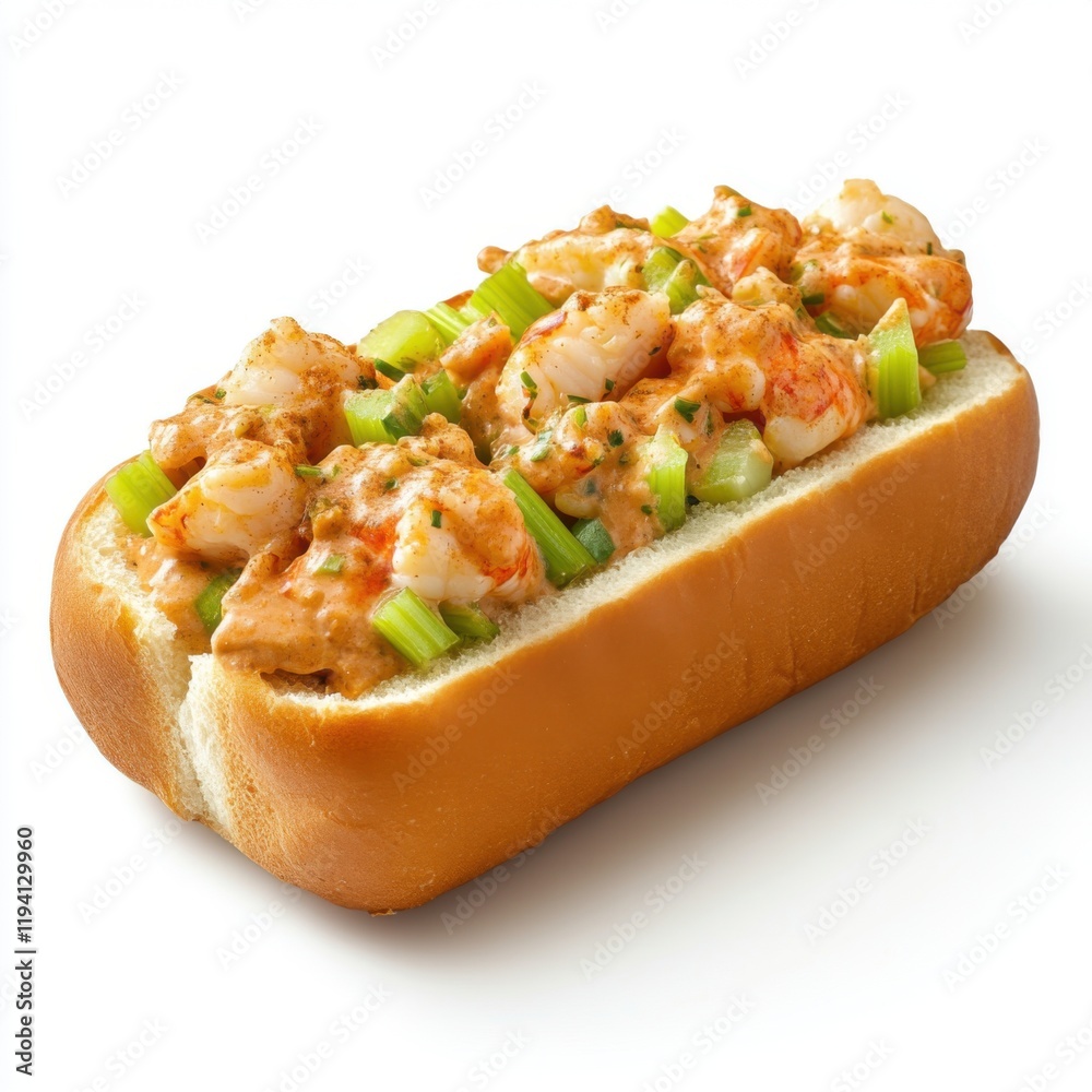 buttery lobster roll mixed with celery buttery lobster roll mixed with celery