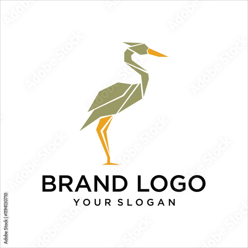 abstract stork company logo vector