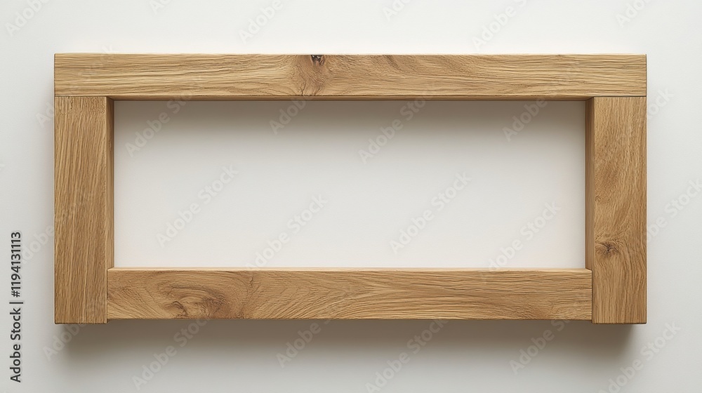 Wooden Frame with Natural Finish on Light Background for Display Wooden Frame with Natural Finish on Light Background for Display