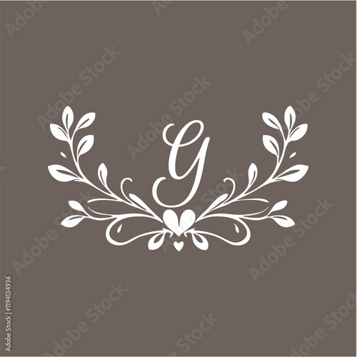Elegant logos, Wedding monograms, hand drawn elegant, delicate collection,leter G