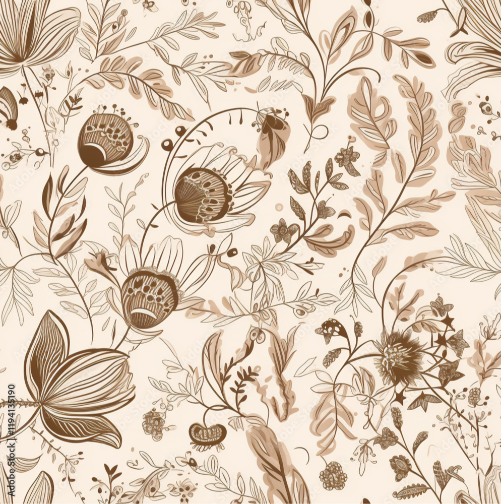 floral pattern design traditional inca and latin american motifs, stylized flowers, leaves, and vines in soft, the floral elements have ddelicate, organic flow floral pattern design traditional inca and latin american motifs, stylized flowers, leaves, and vines in soft, the floral elements have ddelicate, organic flow