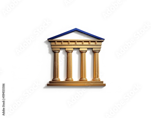 Golden Temple Building Icon 3d Render Illustration photo