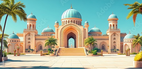 Wallpaper Mural Happy Ramadan Kareem Background Design With Silhouette Mosque. Torontodigital.ca