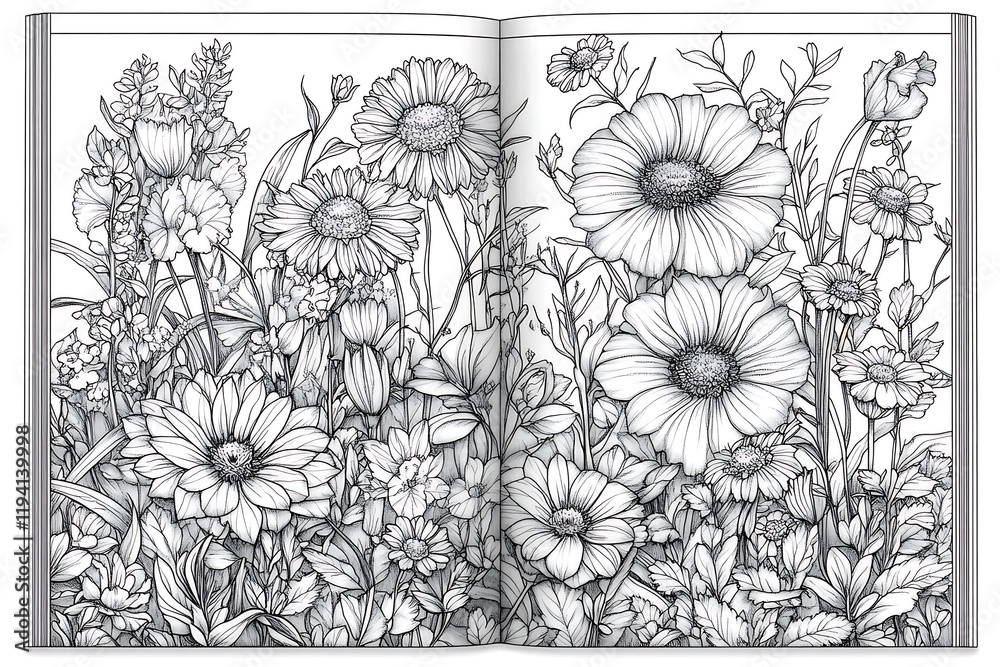 Fototapeta premium Beautiful Botanical Floral Line Art