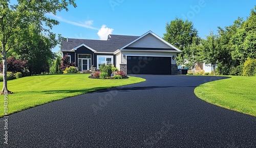 Asphalt Driveway Installation: Enhancing Curb Appeal with a Modern Design for Homes