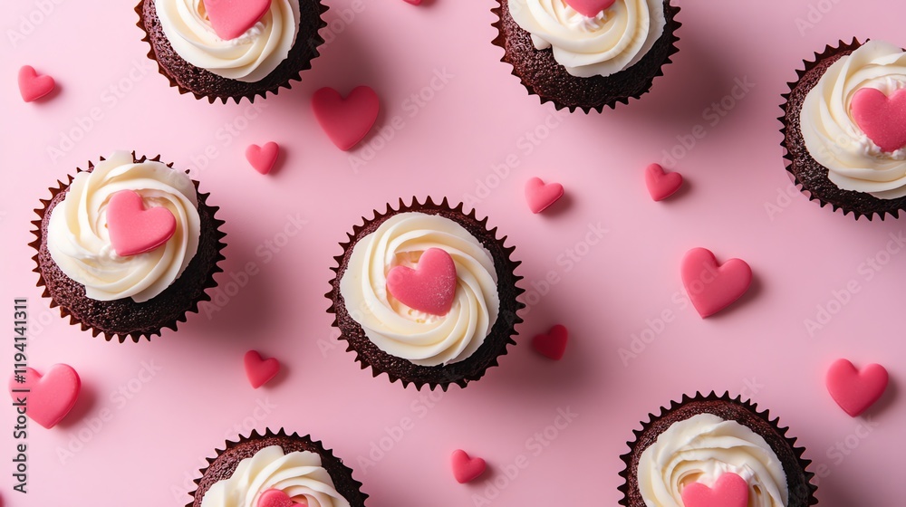 Pink Heart Cupcakes: Valentine's Day Treats Pink Heart Cupcakes: Valentine's Day Treats